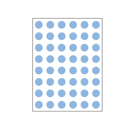 Nevs 1/4" Color Coding Dots Blue Sheet Form DOT-14M Blue